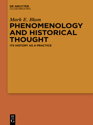 cover image of Phenomenology and Historical Thought